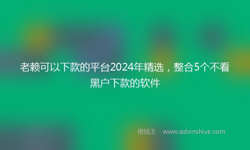 老赖可以下款的平台2024年精选，整合5个不看黑户下款的软件
