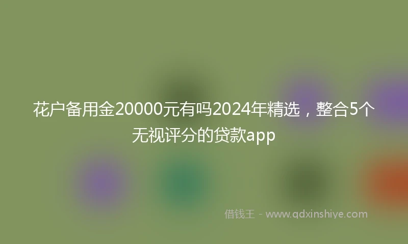花户备用金20000元有吗2024年精选，整合5个无视评分的贷款app