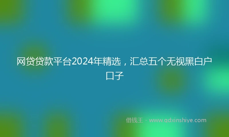 网贷贷款平台2024年精选，汇总五个无视黑白户口子