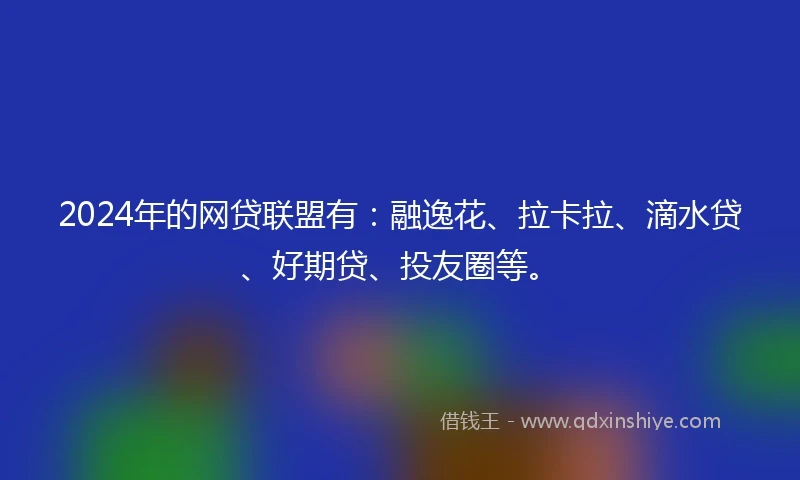 2024年的网贷联盟有：融逸花、拉卡拉、滴水贷、好期贷、投友圈等。