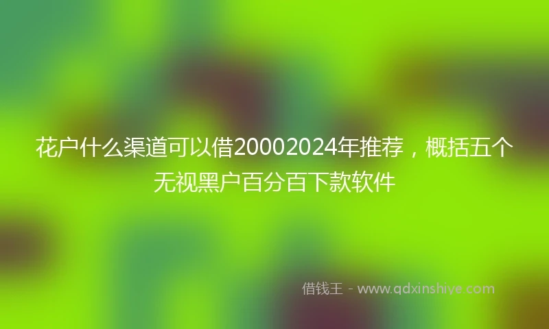 花户什么渠道可以借20002024年推荐，概括五个无视黑户百分百下款软件