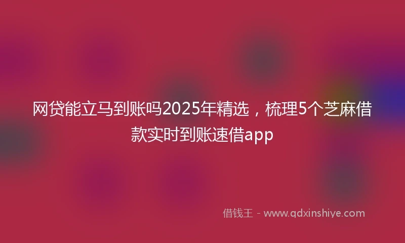 网贷能立马到账吗2025年精选，梳理5个芝麻借款实时到账速借app