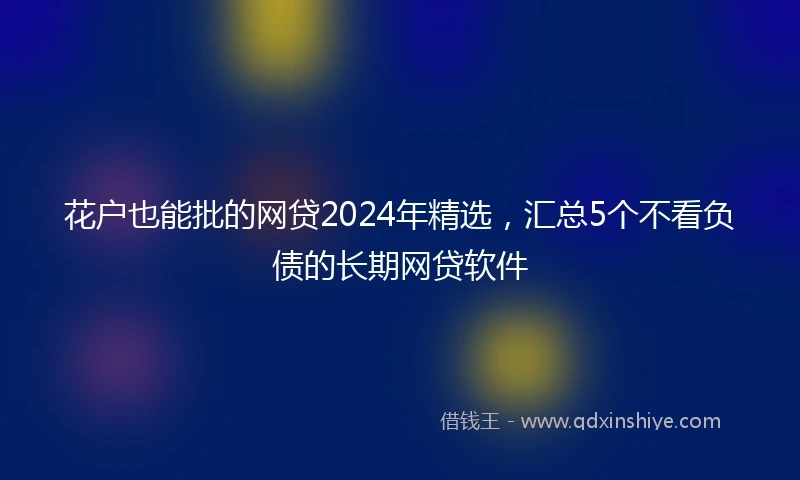 花户也能批的网贷2024年精选，汇总5个不看负债的长期网贷软件