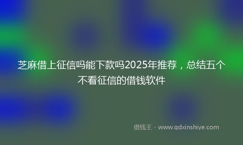 芝麻借上征信吗能下款吗2025年推荐，总结五个不看征信的借钱软件