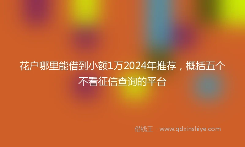 花户哪里能借到小额1万2024年推荐，概括五个不看征信查询的平台