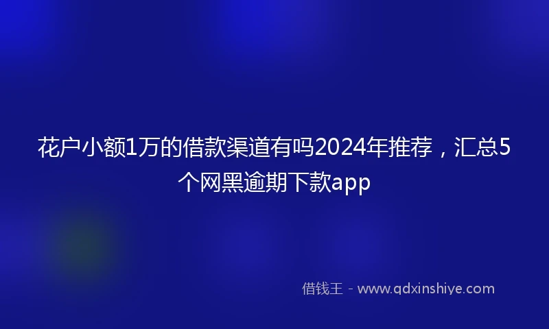 花户小额1万的借款渠道有吗2024年推荐,汇总5个网黑逾期下款app