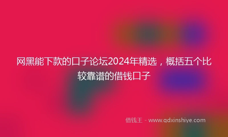 网黑能下款的口子论坛2024年精选，概括五个比较靠谱的借钱口子