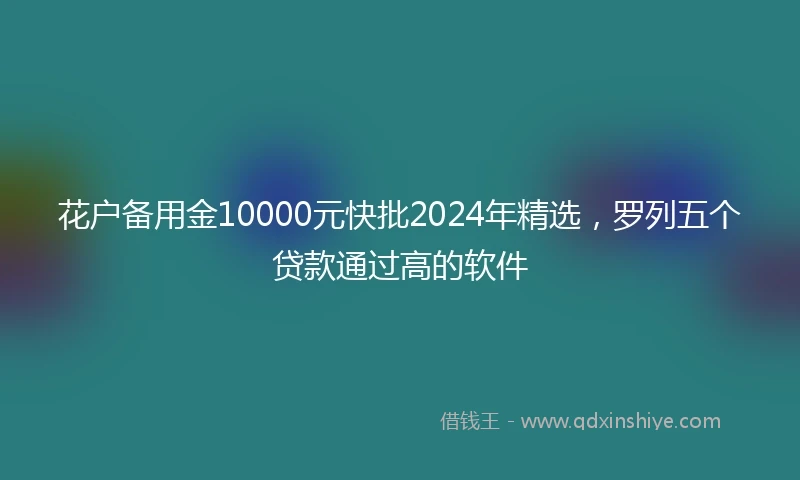 花户备用金10000元快批2024年精选，罗列五个贷款通过高的软件