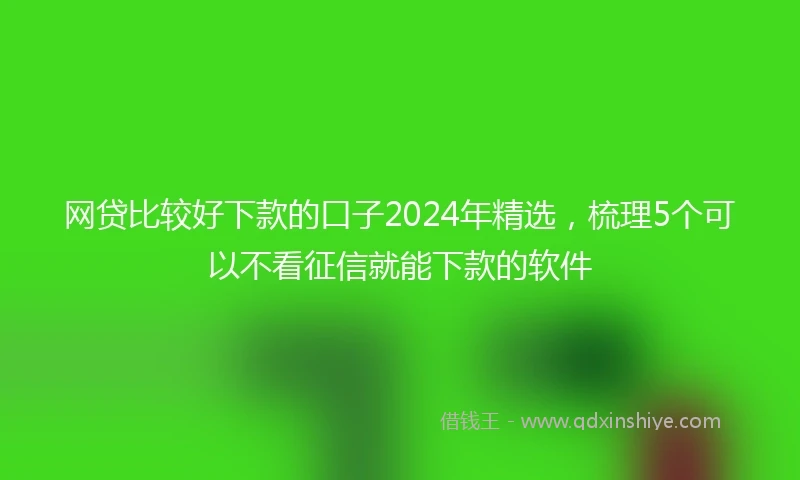 网贷比较好下款的口子2024年精选，梳理5个可以不看征信就能下款的软件