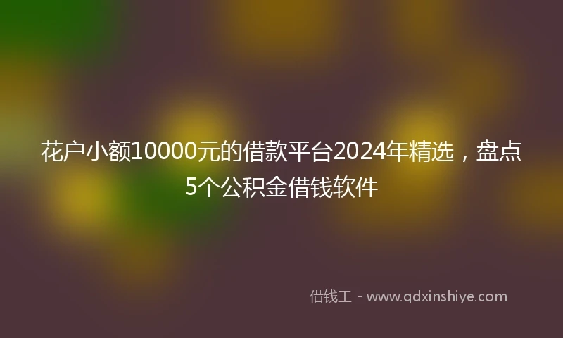 花户小额10000元的借款平台2024年精选，盘点5个公积金借钱软件