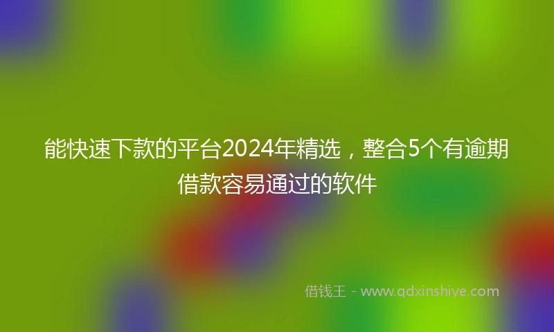 能快速下款的平台2024年精选，整合5个有逾期借款容易通过的软件