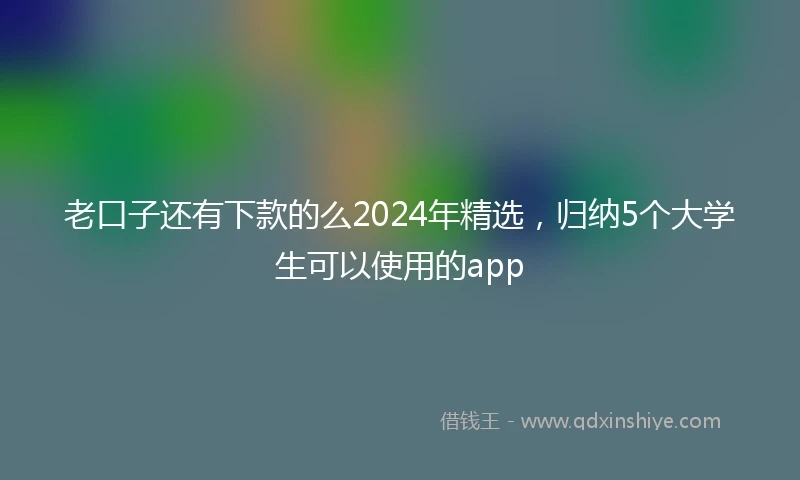 老口子还有下款的么2024年精选，归纳5个大学生可以使用的app
