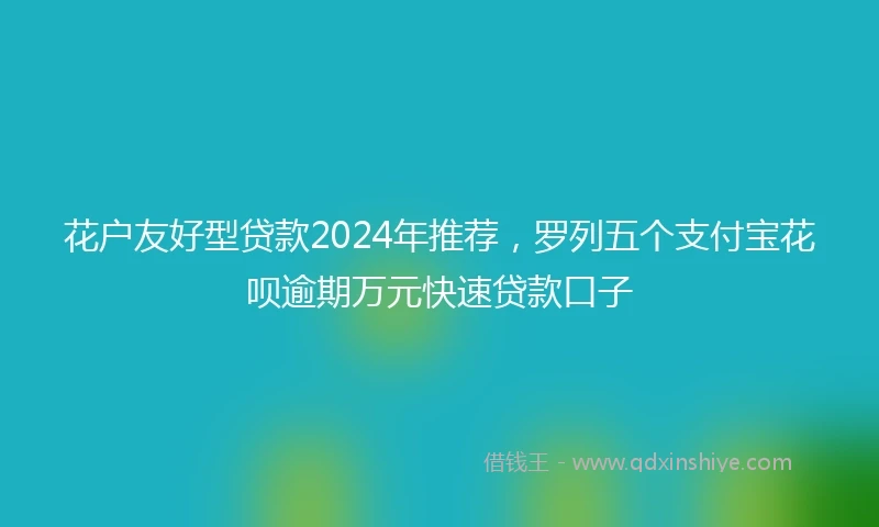 花户友好型贷款2024年推荐，罗列五个支付宝花呗逾期万元快速贷款口子