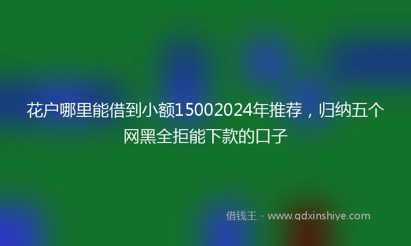 花户哪里能借到小额15002024年推荐，归纳五个网黑全拒能下款的口子