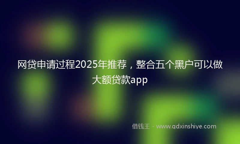 网贷申请过程2025年推荐，整合五个黑户可以做大额贷款app