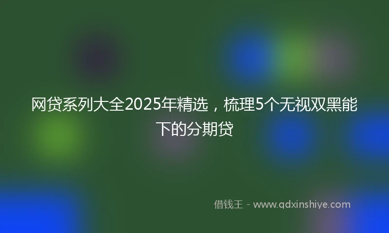 网贷系列大全2025年精选，梳理5个无视双黑能下的分期贷