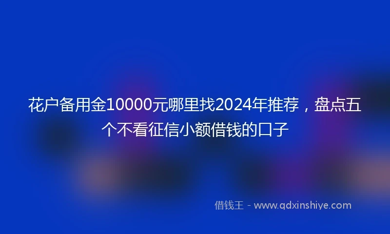 花户备用金10000元哪里找2024年推荐，盘点五个不看征信小额借钱的口子