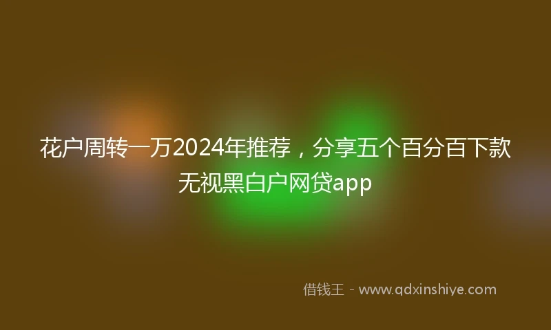 花户周转一万2024年推荐，分享五个百分百下款无视黑白户网贷app