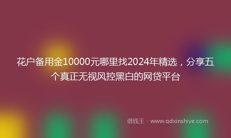 花户备用金10000元哪里找2024年精选，分享五个真正无视风控黑白的网贷平台
