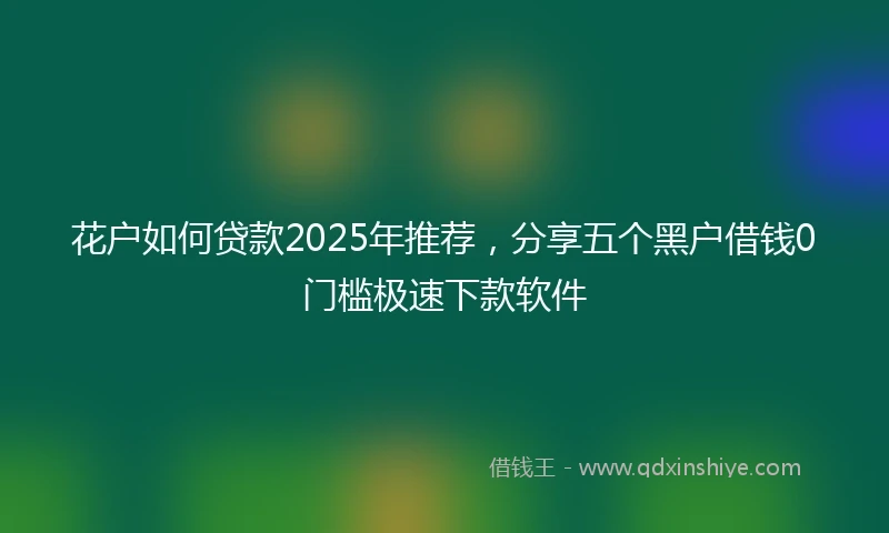 花户如何贷款2025年推荐，分享五个黑户借钱0门槛极速下款软件