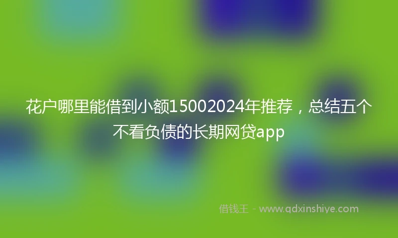 花户哪里能借到小额15002024年推荐，总结五个不看负债的长期网贷app