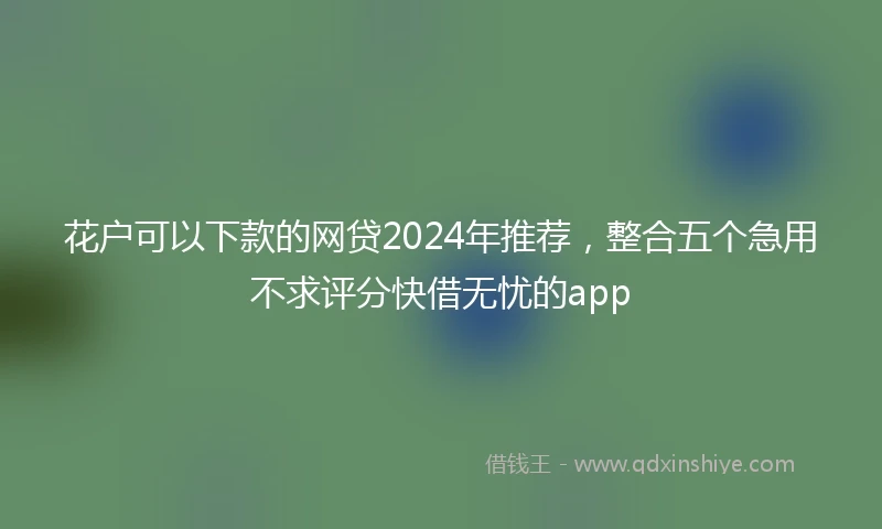 花户可以下款的网贷2024年推荐，整合五个急用不求评分快借无忧的app