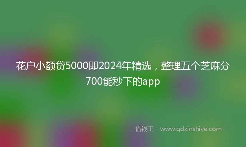 花户小额贷5000即2024年精选，整理五个芝麻分700能秒下的app
