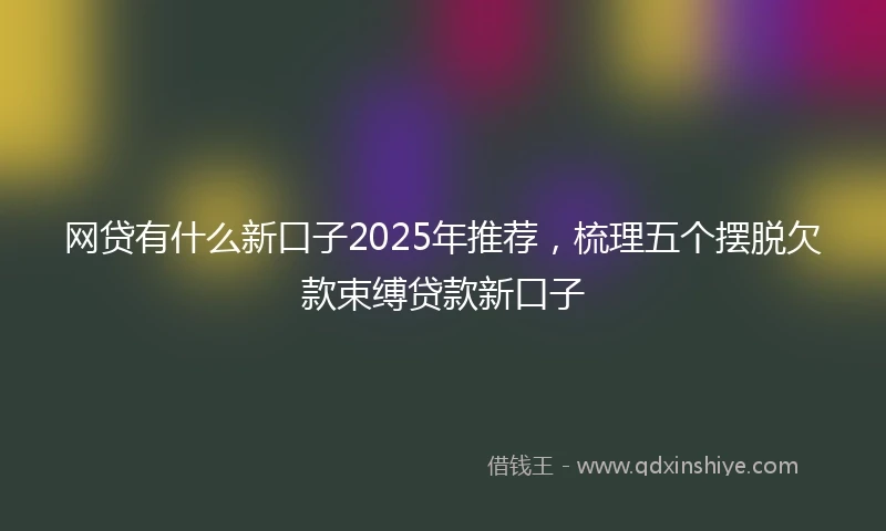 网贷有什么新口子2025年推荐，梳理五个摆脱欠款束缚贷款新口子