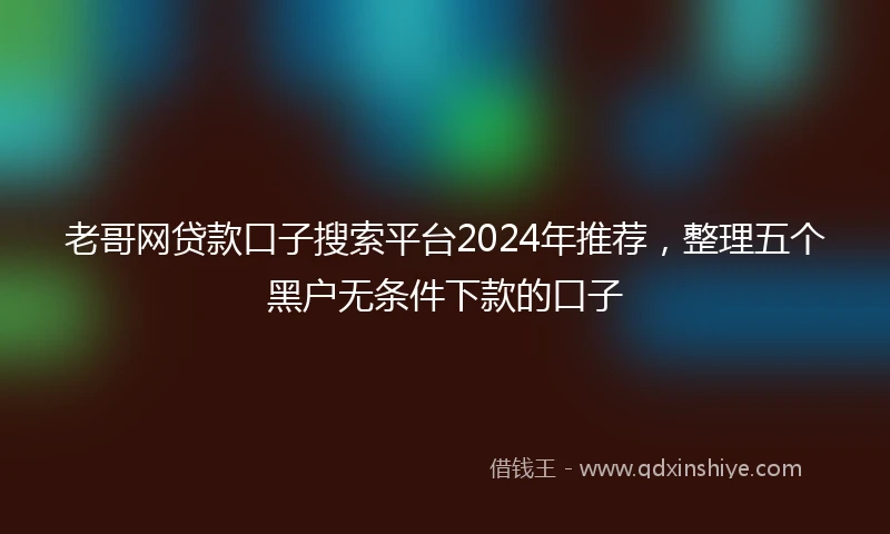 老哥网贷款口子搜索平台2024年推荐，整理五个黑户无条件下款的口子