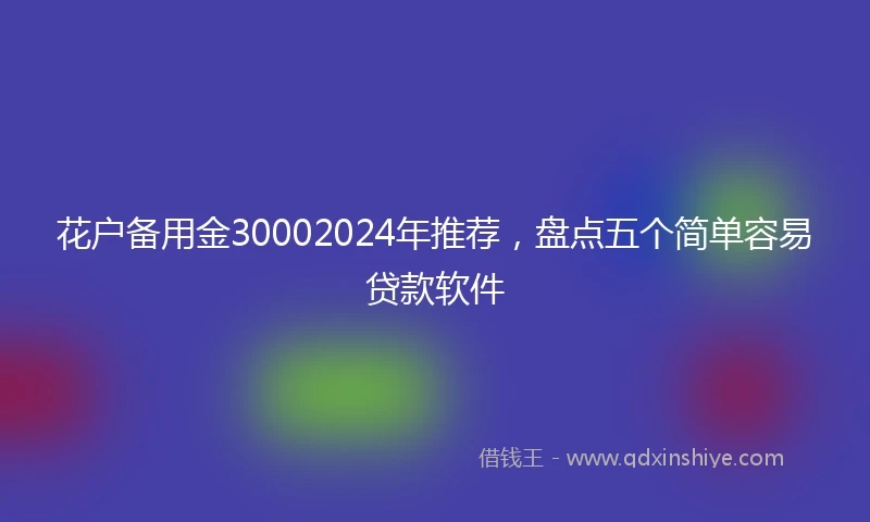 花户备用金30002024年推荐，盘点五个简单容易贷款软件