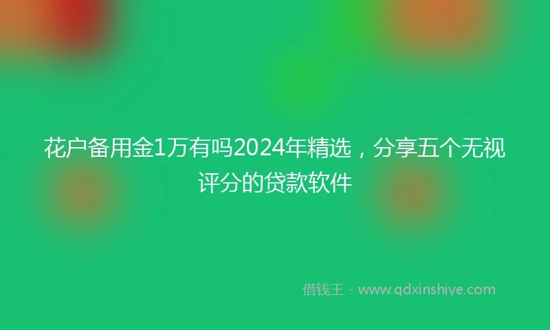 花户备用金1万有吗2024年精选，分享五个无视评分的贷款软件