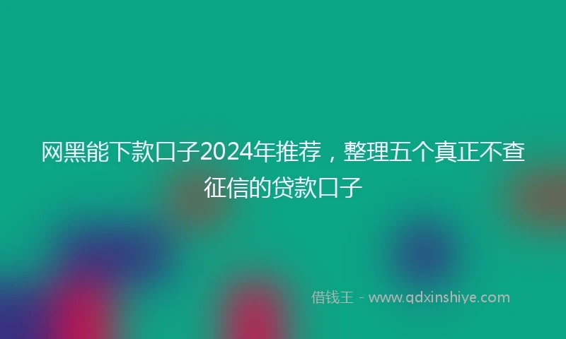 网黑能下款口子2024年推荐，整理五个真正不查征信的贷款口子