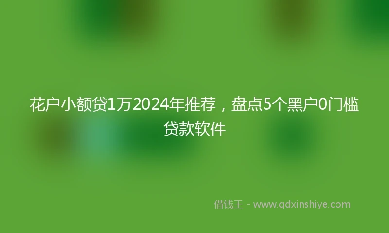 花户小额贷1万2024年推荐，盘点5个黑户0门槛贷款软件