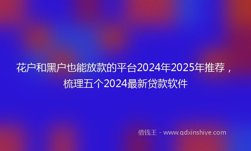 花户和黑户也能放款的平台2024年2025年推荐，梳理五个2024最新贷款软件