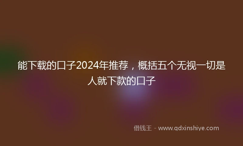 能下载的口子2024年推荐，概括五个无视一切是人就下款的口子