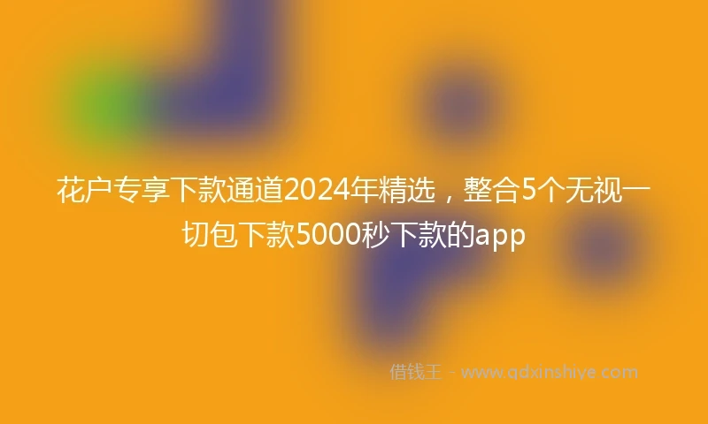 花户专享下款通道2024年精选，整合5个无视一切包下款5000秒下款的app
