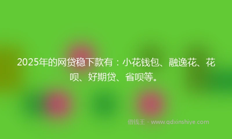 2025年的网贷稳下款有：小花钱包、融逸花、花呗、好期贷、省呗等。