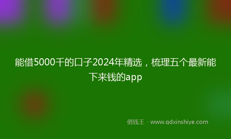 能借5000千的口子2024年精选，梳理五个最新能下来钱的app