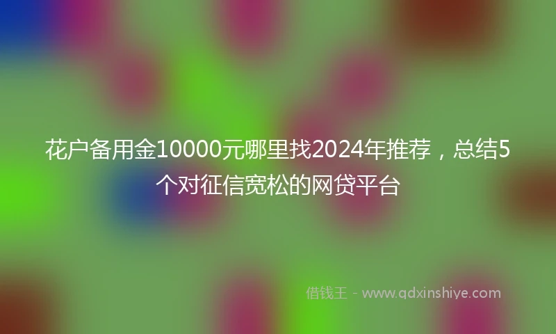 花户备用金10000元哪里找2024年推荐，总结5个对征信宽松的网贷平台