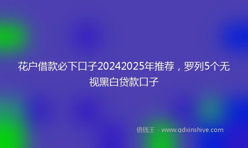 花户借款必下口子20242025年推荐，罗列5个无视黑白贷款口子