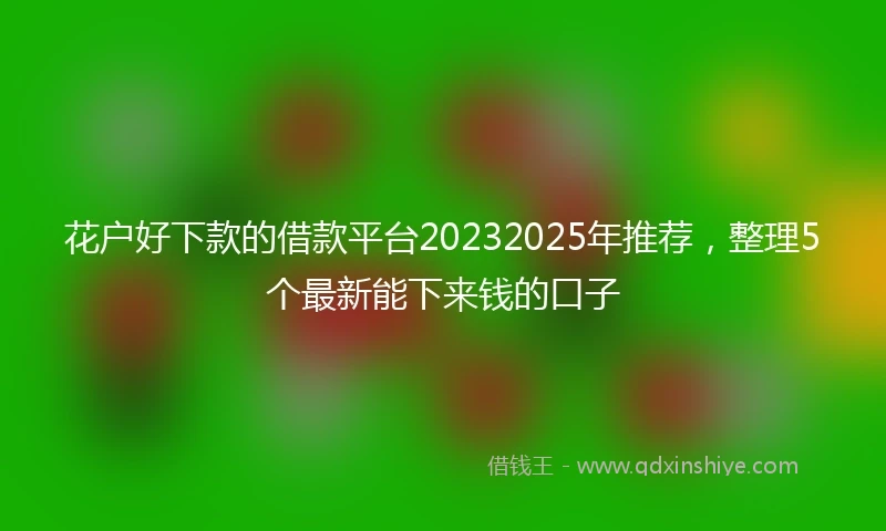 花户好下款的借款平台20232025年推荐，整理5个最新能下来钱的口子