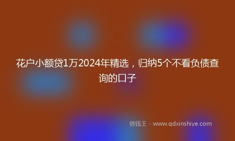 花户小额贷1万2024年精选，归纳5个不看负债查询的口子