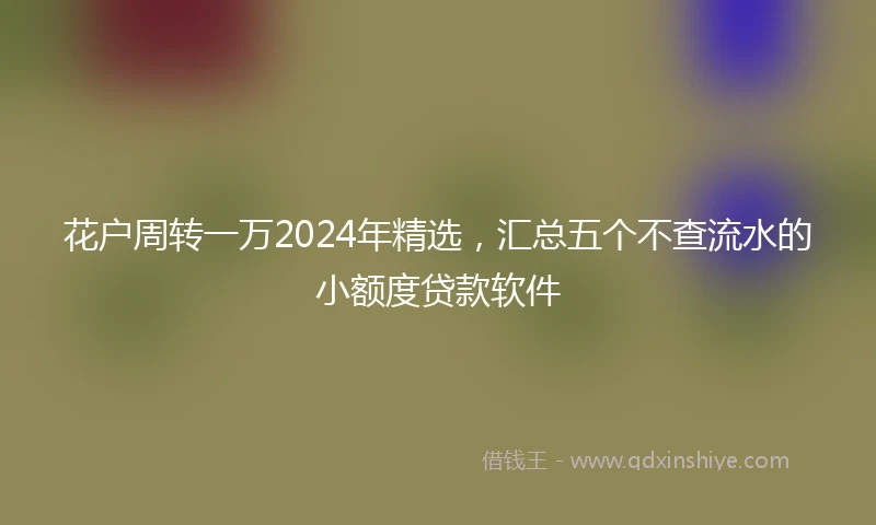 花户周转一万2024年精选，汇总五个不查流水的小额度贷款软件