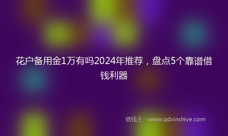 花户备用金1万有吗2024年推荐，盘点5个靠谱借钱利器