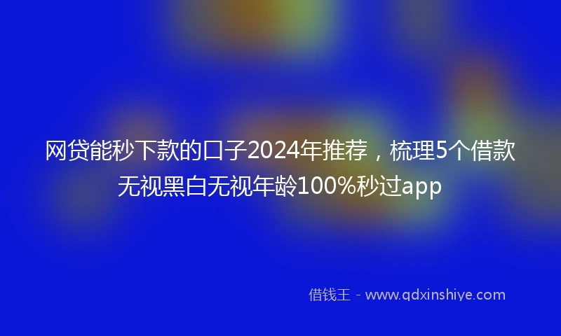 网贷能秒下款的口子2024年推荐，梳理5个借款无视黑白无视年龄100%秒过app