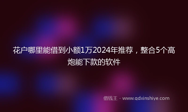 花户哪里能借到小额1万2024年推荐，整合5个高炮能下款的软件