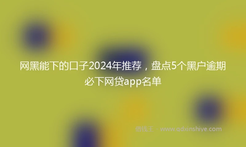 网黑能下的口子2024年推荐，盘点5个黑户逾期必下网贷app名单