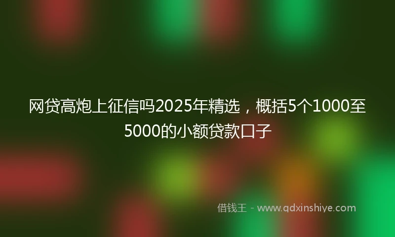 网贷高炮上征信吗2025年精选，概括5个1000至5000的小额贷款口子