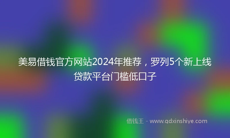 美易借钱官方网站2024年推荐，罗列5个新上线贷款平台门槛低口子