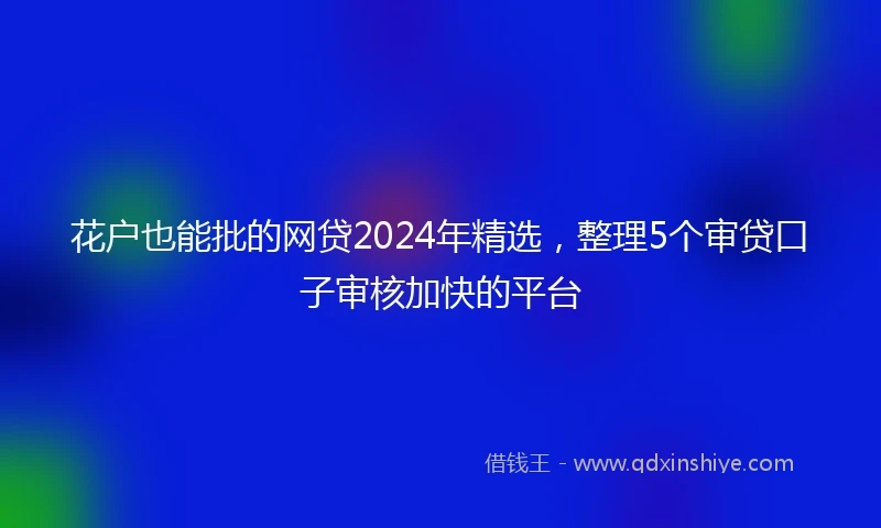 花户也能批的网贷2024年精选，整理5个审贷口子审核加快的平台